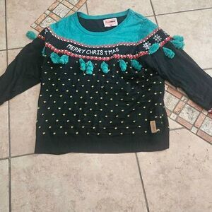 XLg Womens Ugly Christmas Sweater Tipsy Elves Christmas Tree Tassel